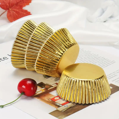 Decorative Pyrotines. Cupcake Cover. Gold Pack x 50u.