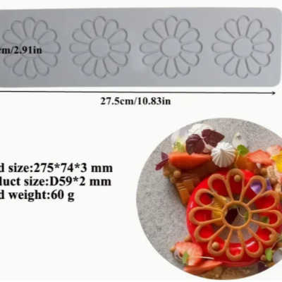 Flowers Lace Mold, Grey. Mod. 1503 (2.9" x 10.8")