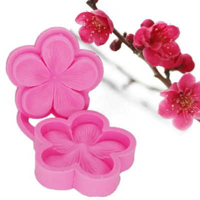Flower Silicone Mold. Plum Blossom 2.5"x5.9" Pink