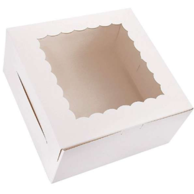 White Bakery Box for All Bites 8" x 8" x 2.5".