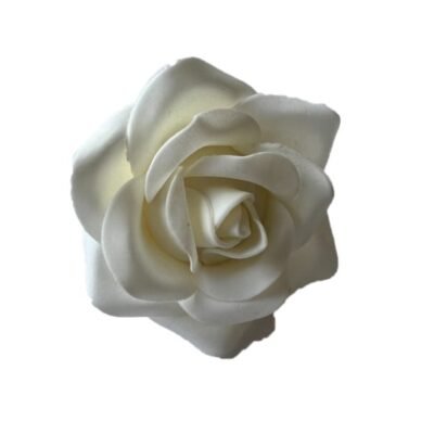 Flower. White 3". Ceramic Rose. DF 3-010
