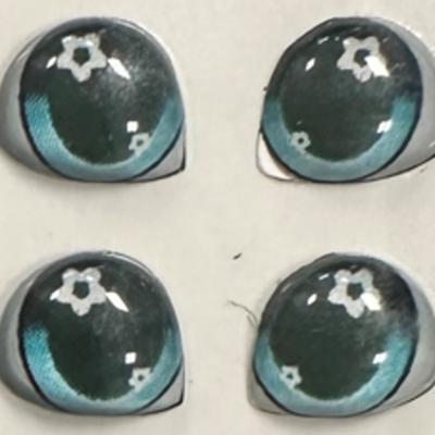 Dolls Eyes. 3D Sky Blue. X Pair. 1/4"