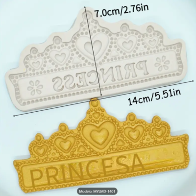 Silicone Mold Dreamy Princess Crown. Grey. MYLMD-1401
