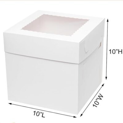 White / White Bakery Box n Window for All Bites 10" x 10" x 10"