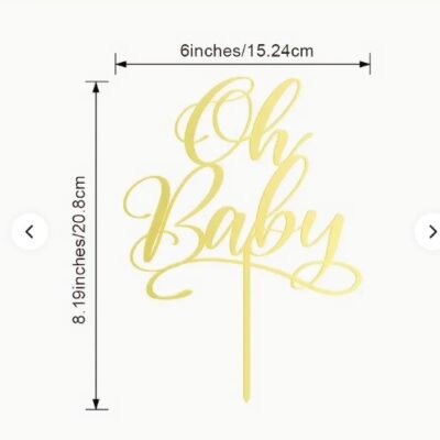 Topper Signs: Oh Baby. Gold x 1 un. (Model 1)