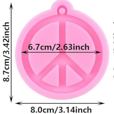 Peace and Love Silicone Mold 2.63" PINK.