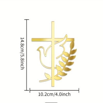 Topper Signs: Cross and Pigeon. Gold x 1 un. (Model 1)