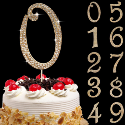 Topper Numbers. Shiny Gold 4"