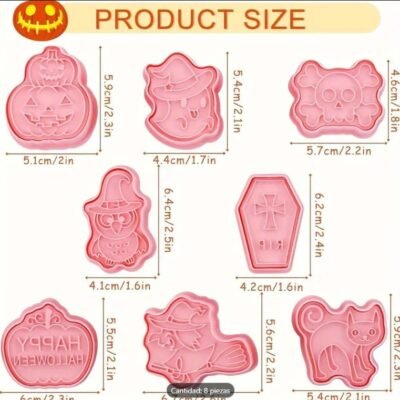 Plastic Cutters. HALLOWEEN cookie cutter mold x 8 pcs.