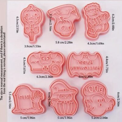 Plastic Cutters. HALLOWEEN cookie cutter mold D x 8 pcs.