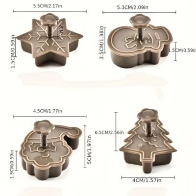 Plastic Cutters. Christmas set cutter mold. 4 pcs.