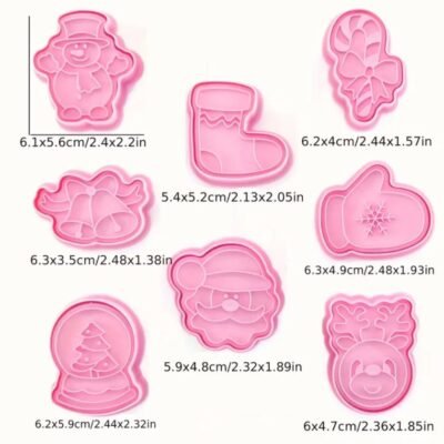 Plastic Cutters. Christmas cutter mold. x 8 pcs.