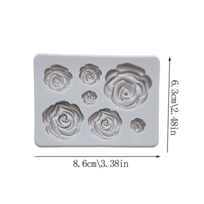 Rose Shape Fondant Silicone Mold Gray