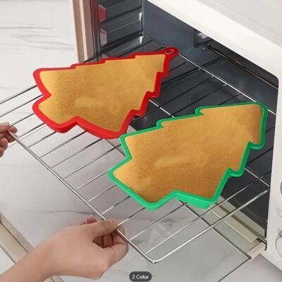 Silicone Baking Mold, Christmas tree. Red 9.53" tall.