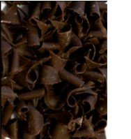 Curls. Blossoms Dark x 0.10 lb. cup. Chocolate Topping