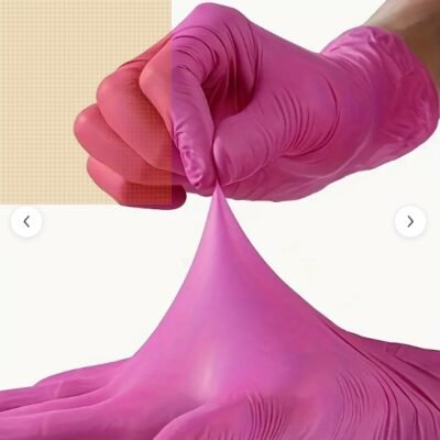 Nitrile gloves. Pink x 50 pcs.