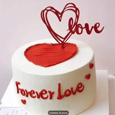 Topper Signs: Valentine's Day. Love Red heart 3.9" x 4.9"