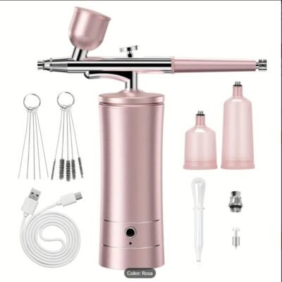 Portable Auto Airbrush Gun Kit Pink