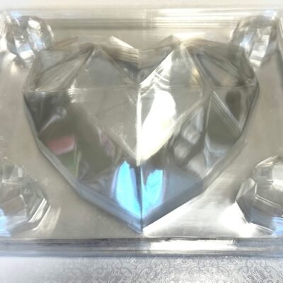 Acetate Chocolate Mold. Heart Diamond 6" x 7.5". 1 big cavity + 4 small cavities