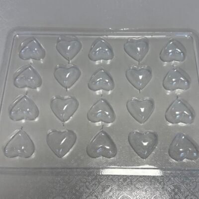 Acetate Chocolate Mold. Heart Candy 1". 20 cavities