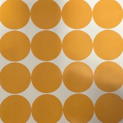 Stickers. 1.5" Round. Plain Yellow design. 16 un. per sheet.