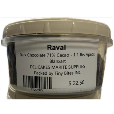 Real Chocolate Raval 71% Blanxart. 1.1 lb. Dark Professional Chocolate