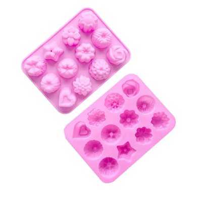 Silicone baking and chocolate mold. Flower. Herb. Ice 12 cavities.