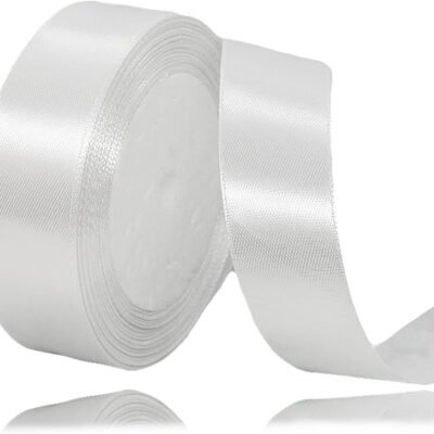 White Satin Ribbon 1/2 inch.