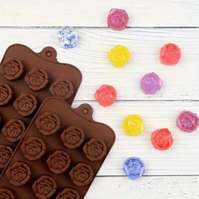 Silicone chocolate mold: 15 Rose. 1pc.