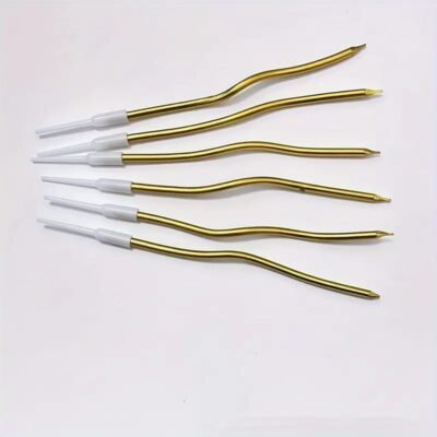 Spiral Candles 4.5"h gold pack x 6