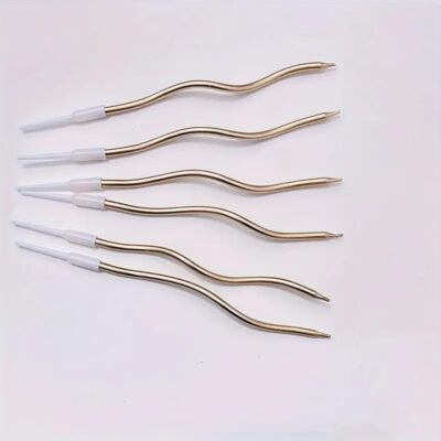 Spiral Candles 4.5"h champagne pack x 6