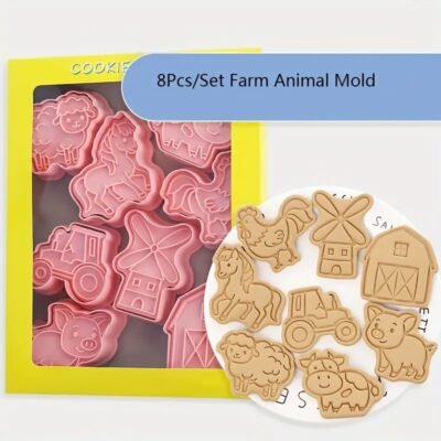 Plastic Cutter Molds. Farm Animals x 8 u.