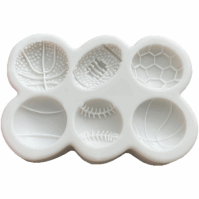 Sports Games Balls Fondant Silicon Mold. 1pc 6 caves