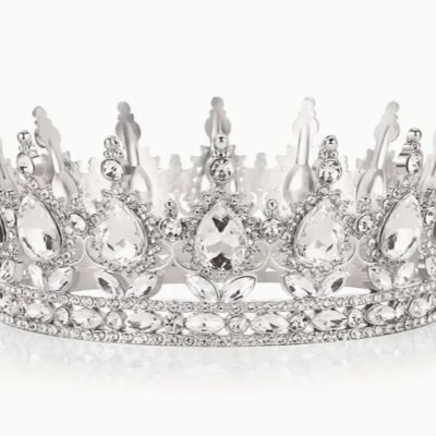 Round Crown Silver - Clear. 6"d x 2"h