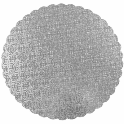 Scalloped cake circle silver