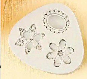 Silicone mold for flowers set 3 white